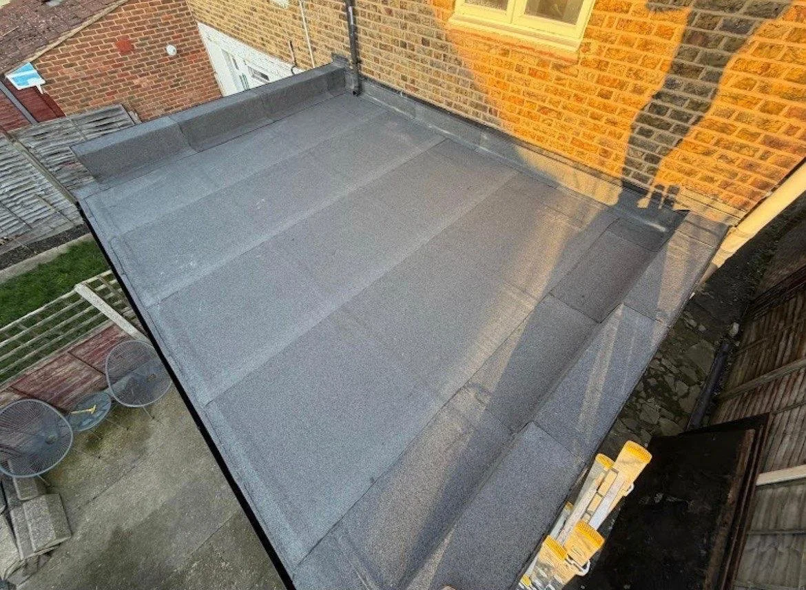 Finished flat roof with neat edge detail